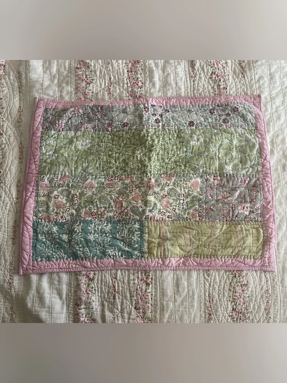 Pottery Barn Kids Floral Patchwork Quilt pillowcase sham